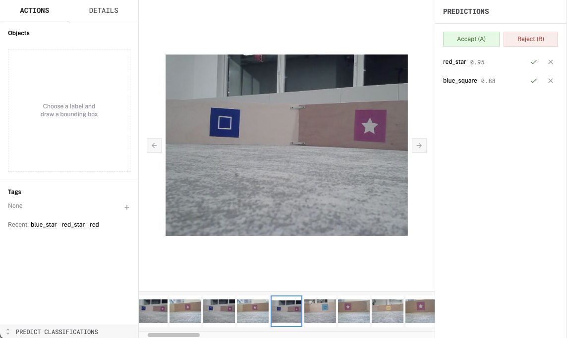 UI for reviewing predictions